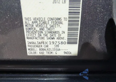 2018 Nissan Altima 2.5 Sl z USA, uszkodzony, nr VIN 1N4AL3AP8JC197580